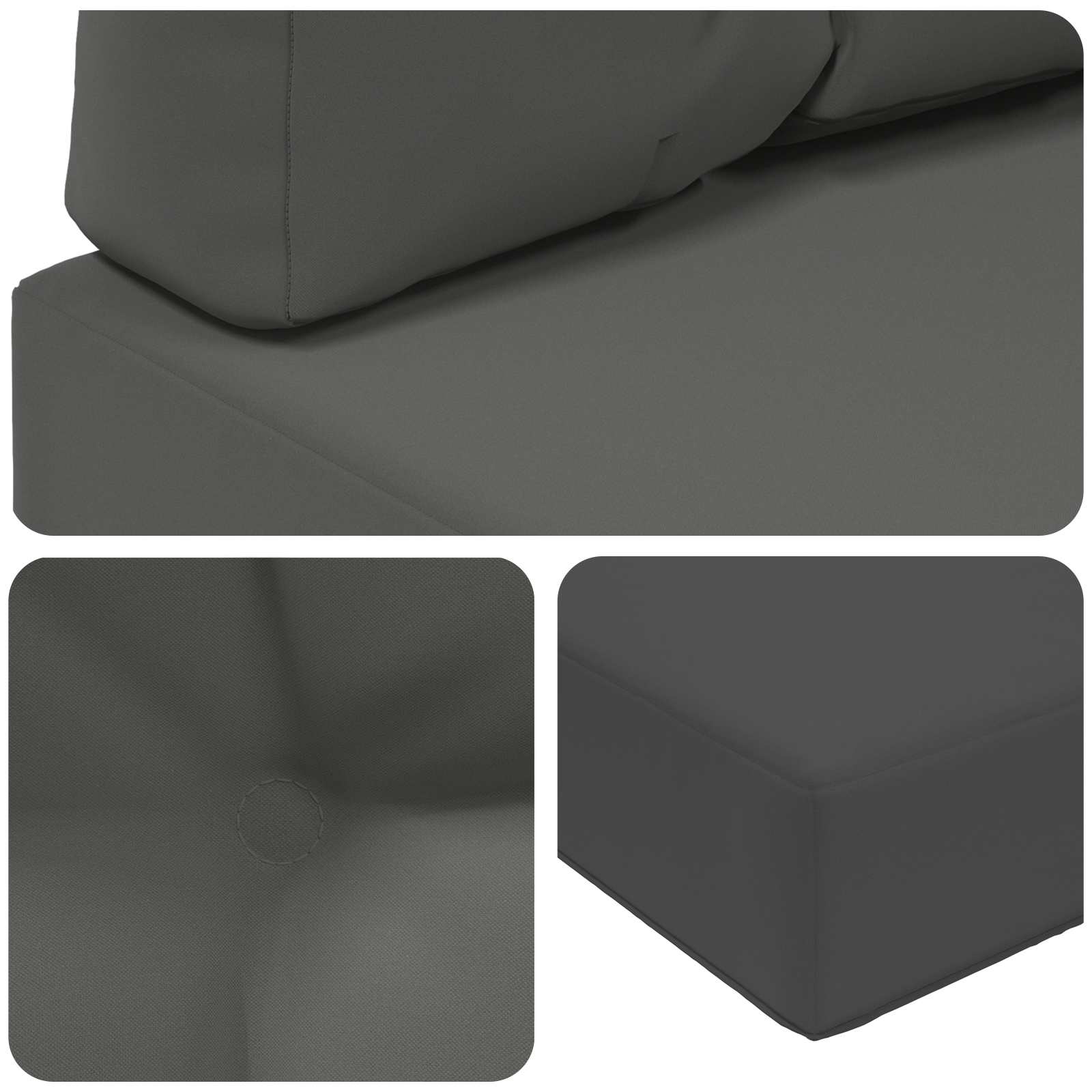 Sofakissen für draußen 2 pcs Anthrazit Polyester