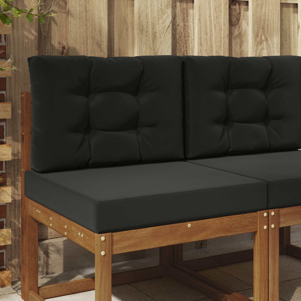 Sofakissen für draußen 2 pcs Schwarz Polyester