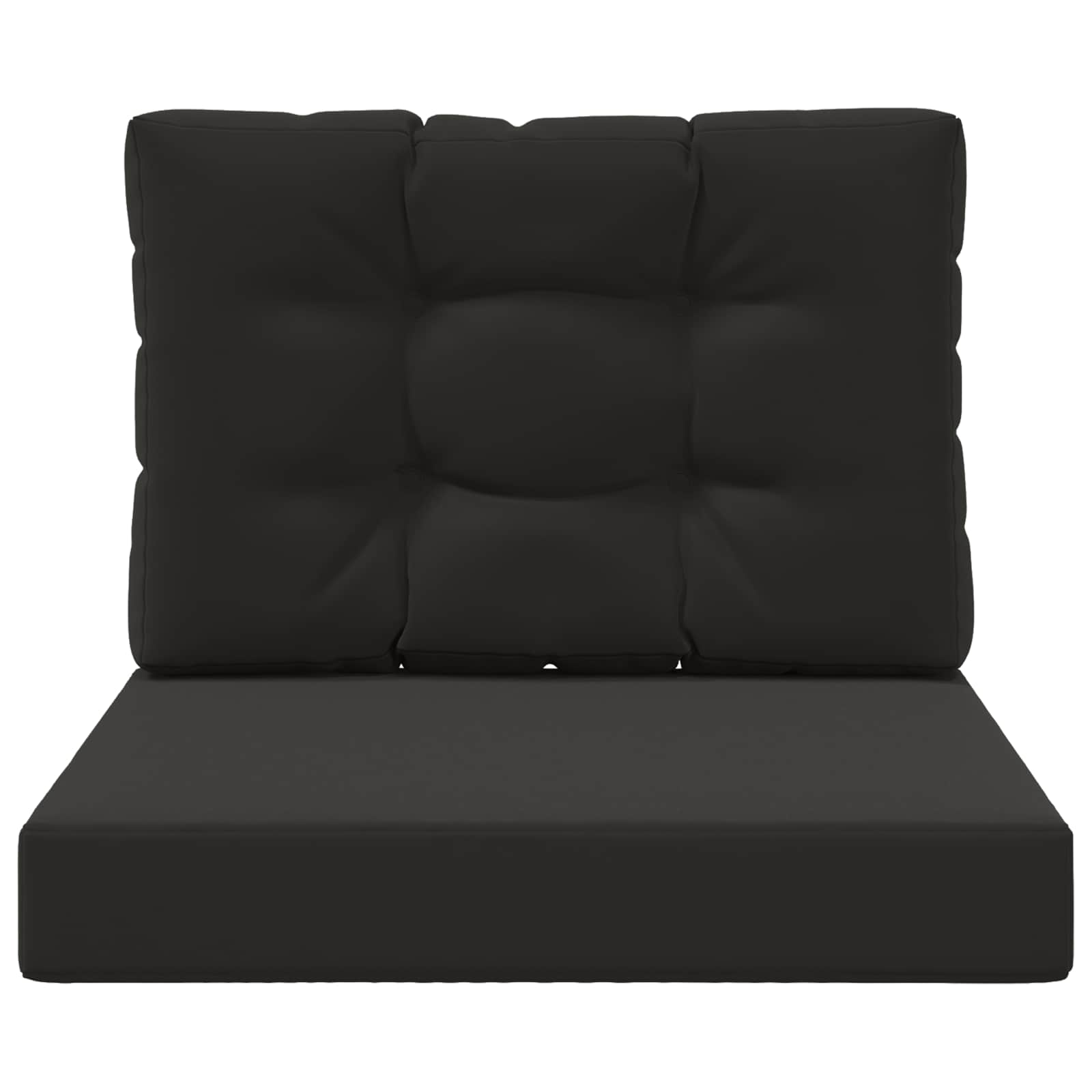 Sofakissen für draußen 2 pcs Schwarz Polyester