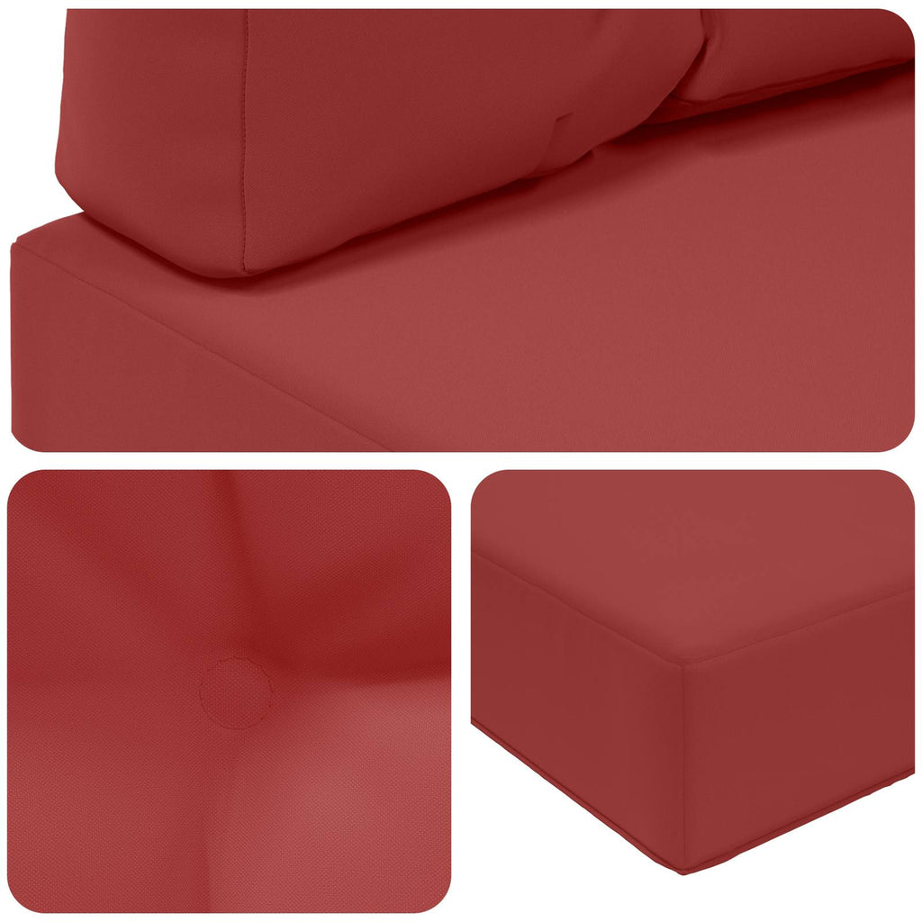 Sofakissen für draußen 2 pcs Weinrot Polyester