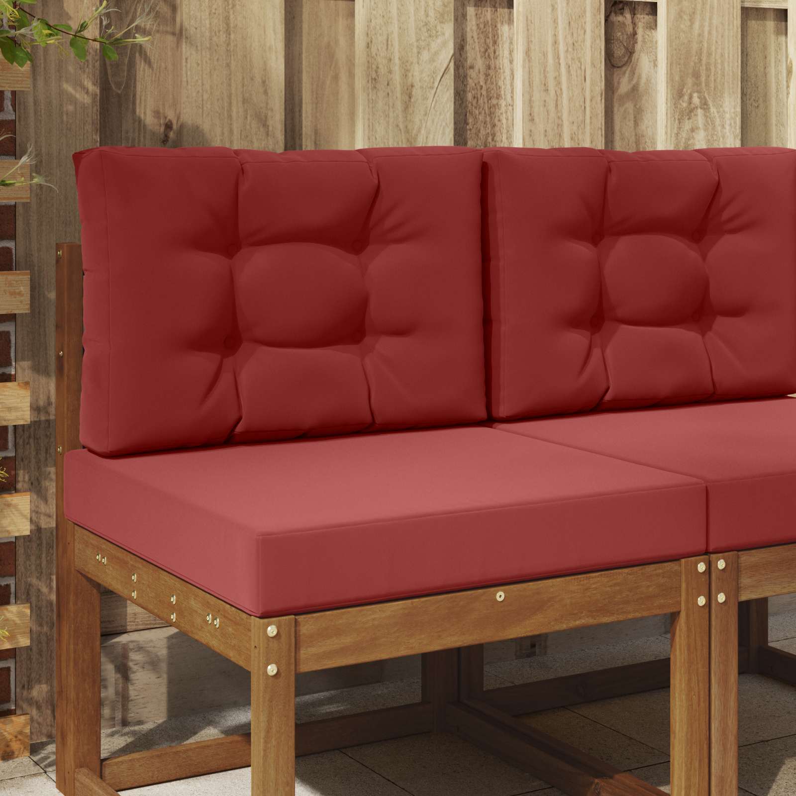 Sofakissen für draußen 2 pcs Weinrot Polyester