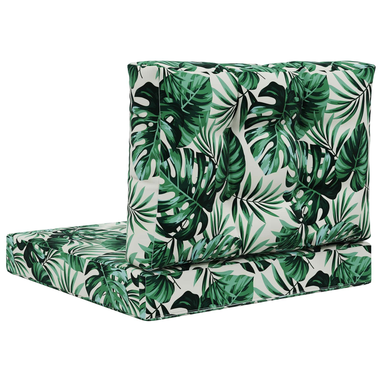 Sofakissen für draußen 2 pcs Blattmuster Polyester