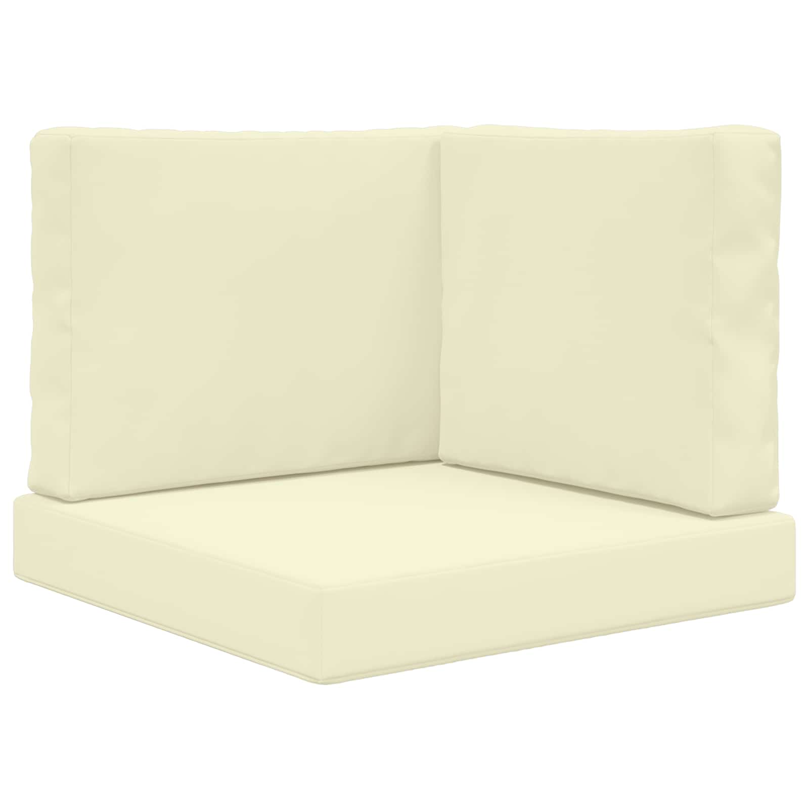 Sofakissen für draußen 3 pcs Creme Polyester