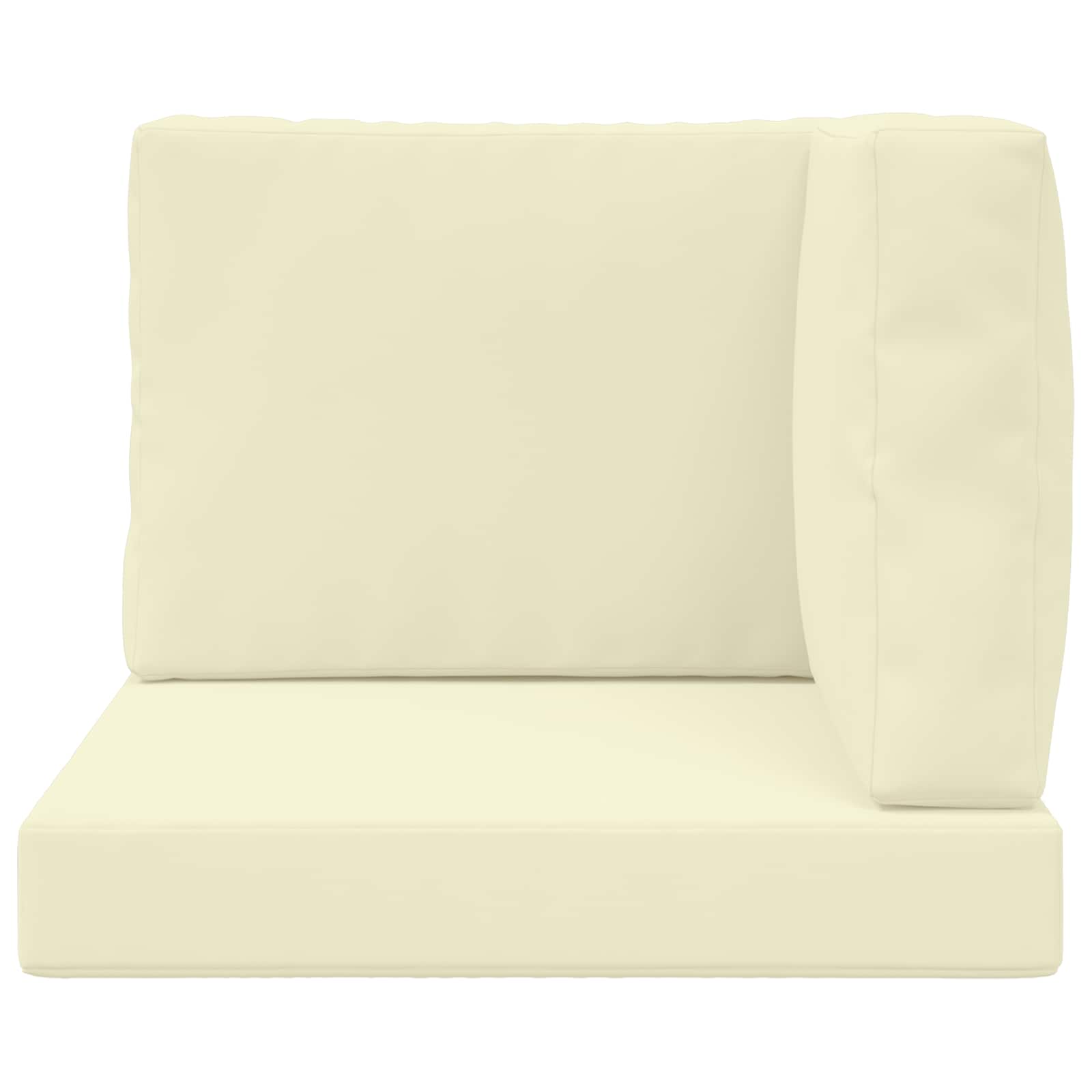 Sofakissen für draußen 3 pcs Creme Polyester