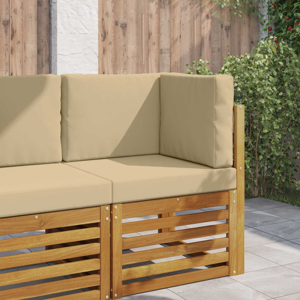 Sofakissen für draußen 3 pcs Beige Polyester
