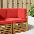 Sofakissen für draußen 3 pcs Rot Polyester