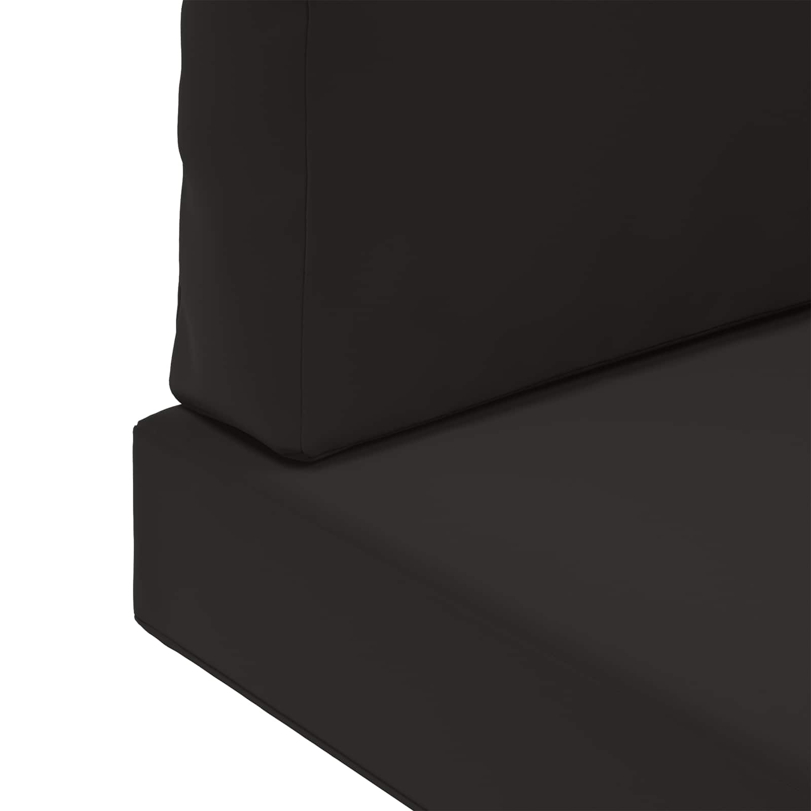 Sofakissen für draußen 3 pcs Schwarz Polyester