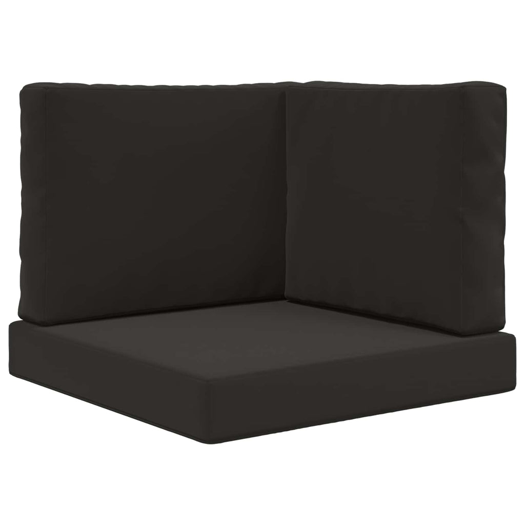 Sofakissen für draußen 3 pcs Schwarz Polyester