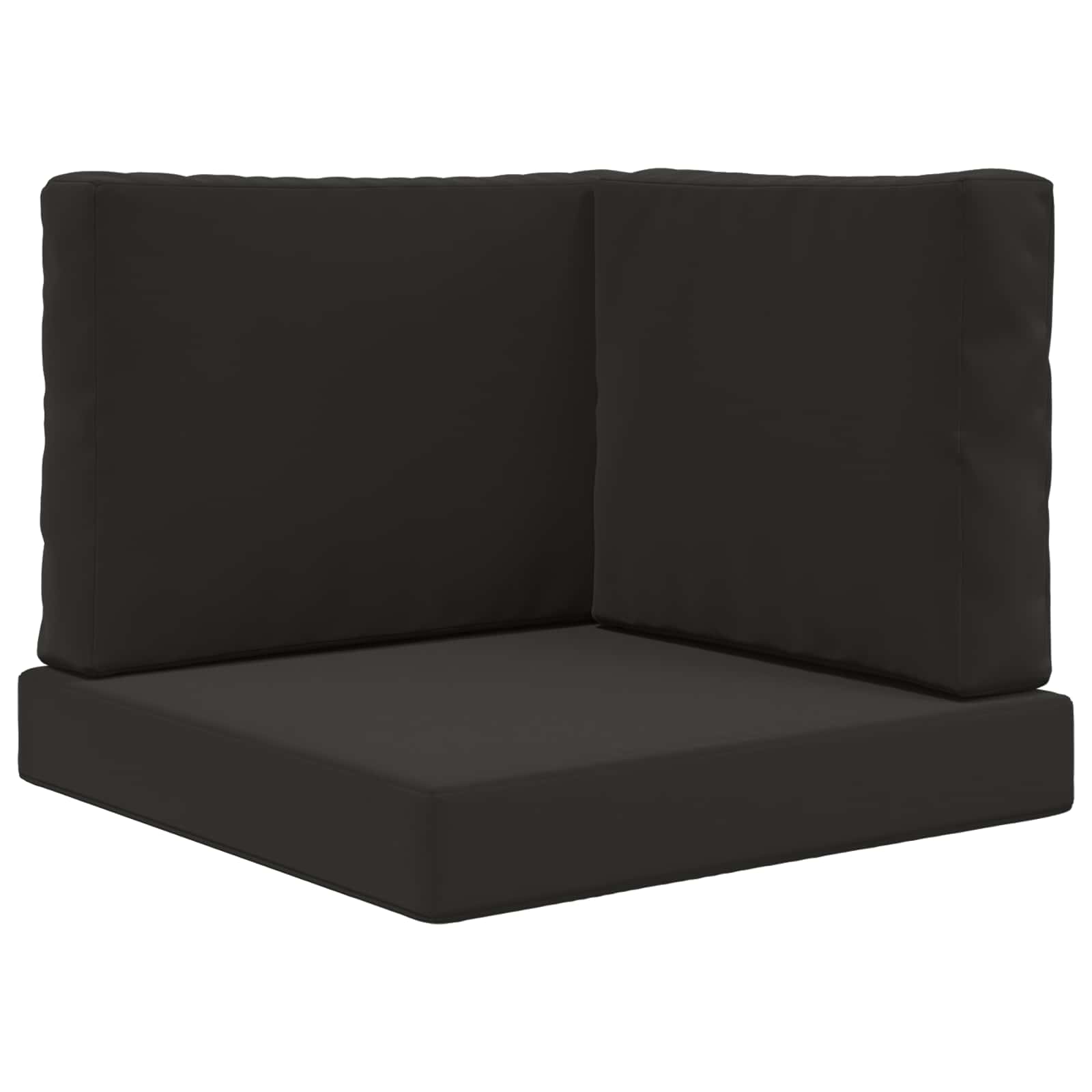 Sofakissen für draußen 3 pcs Schwarz Polyester