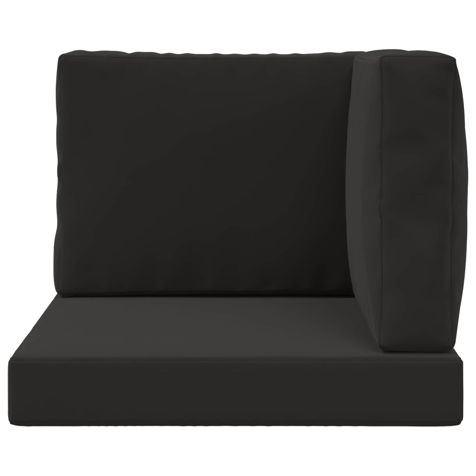 Sofakissen für draußen 3 pcs Schwarz Polyester