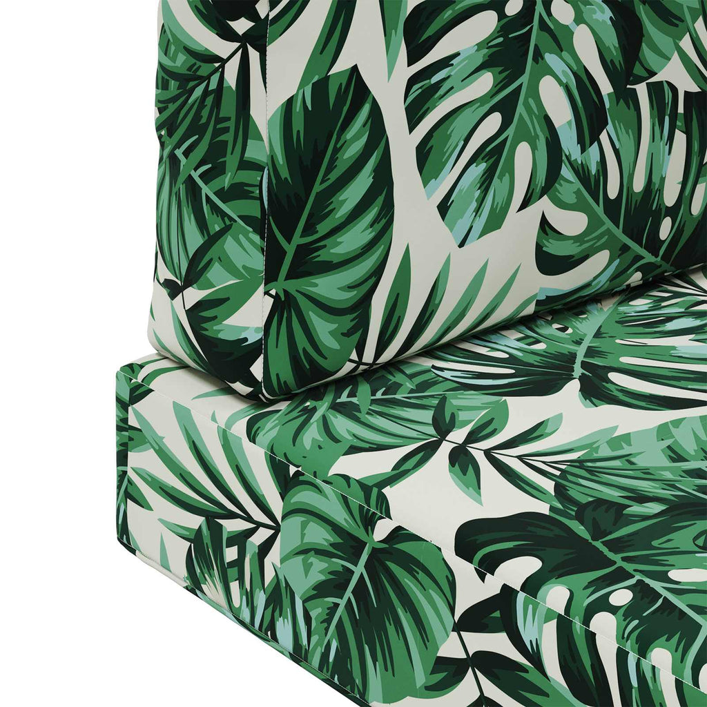 Sofakissen für draußen 3 pcs Blattmuster Polyester