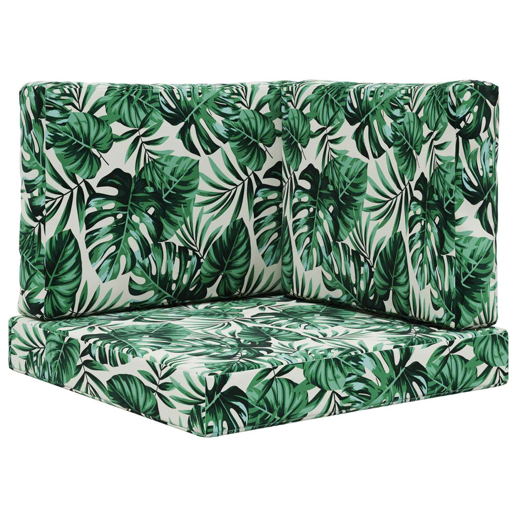 Sofakissen für draußen 3 pcs Blattmuster Polyester