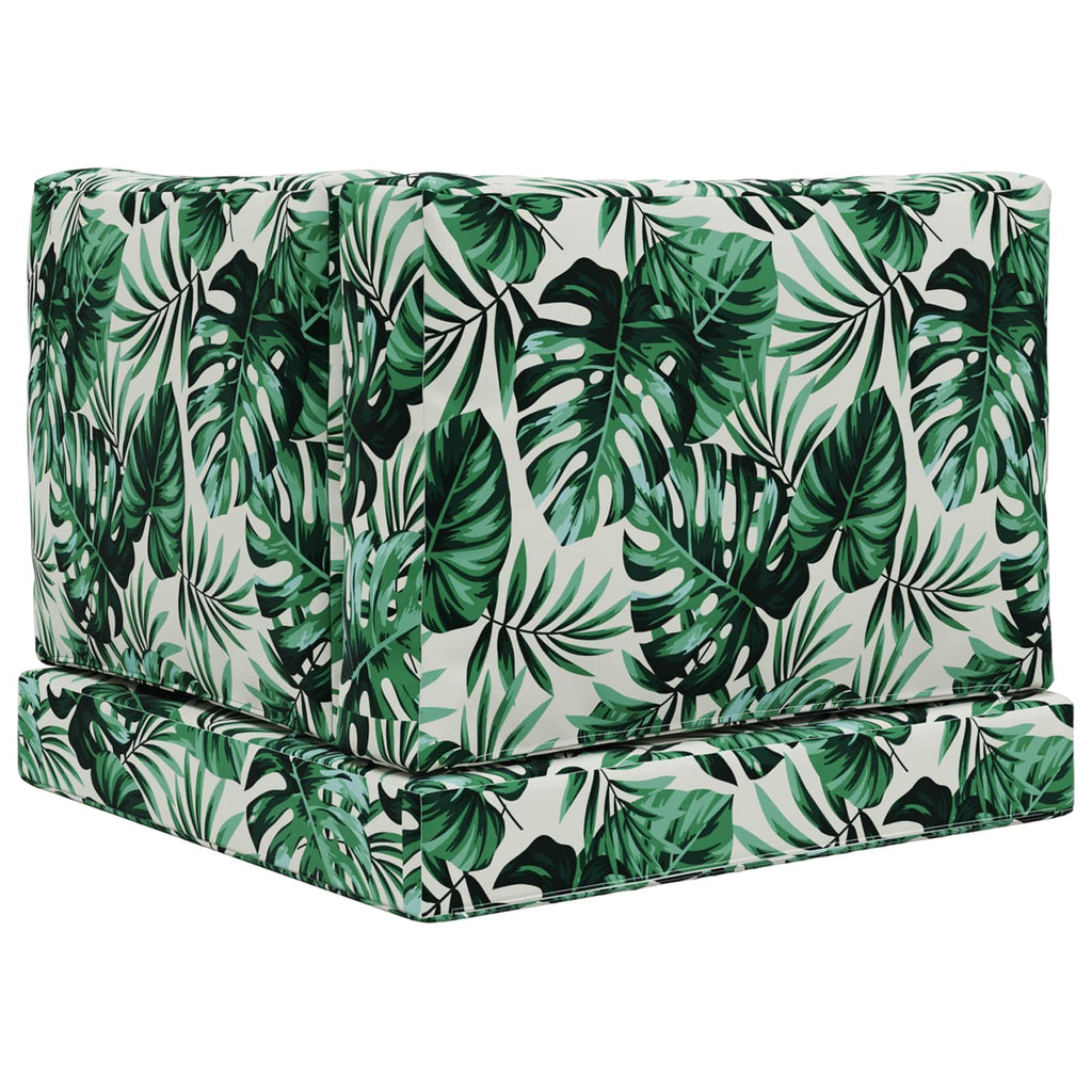 Sofakissen für draußen 3 pcs Blattmuster Polyester