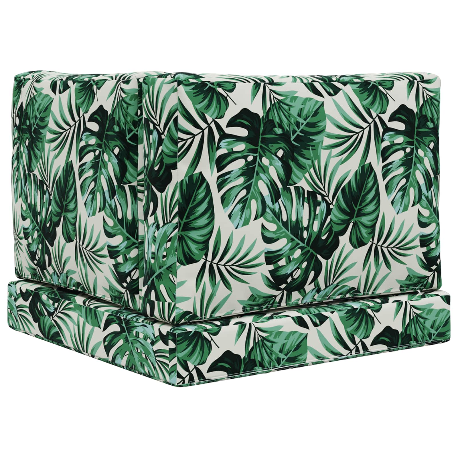 Sofakissen für draußen 3 pcs Blattmuster Polyester