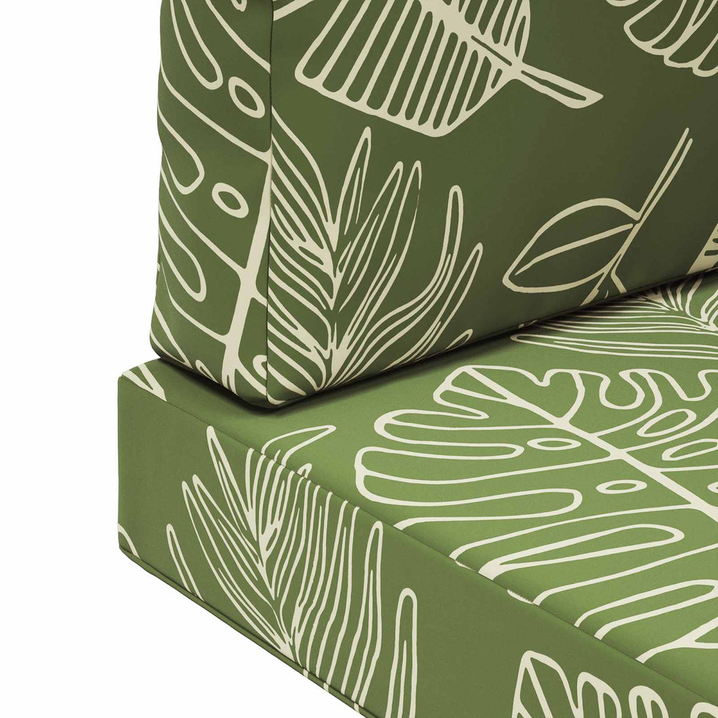 Sofakissen für draußen 3 pcs Blattdesign Polyester