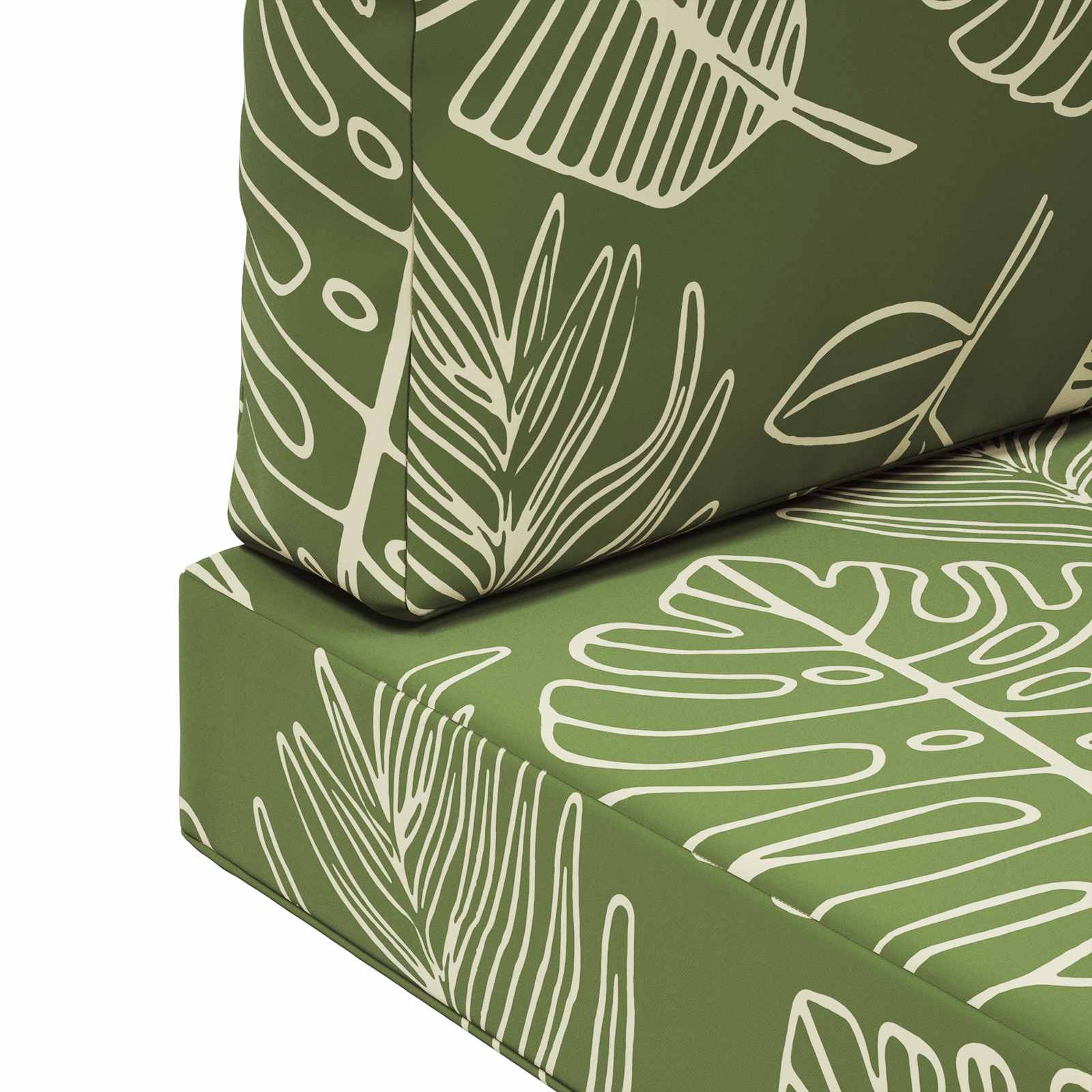 Sofakissen für draußen 3 pcs Blattdesign Polyester