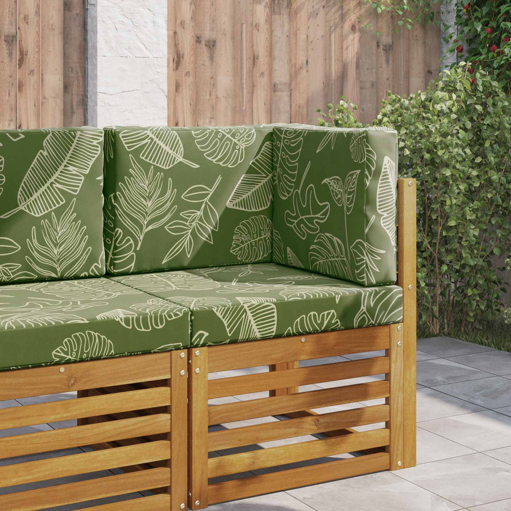 Sofakissen für draußen 3 pcs Blattdesign Polyester