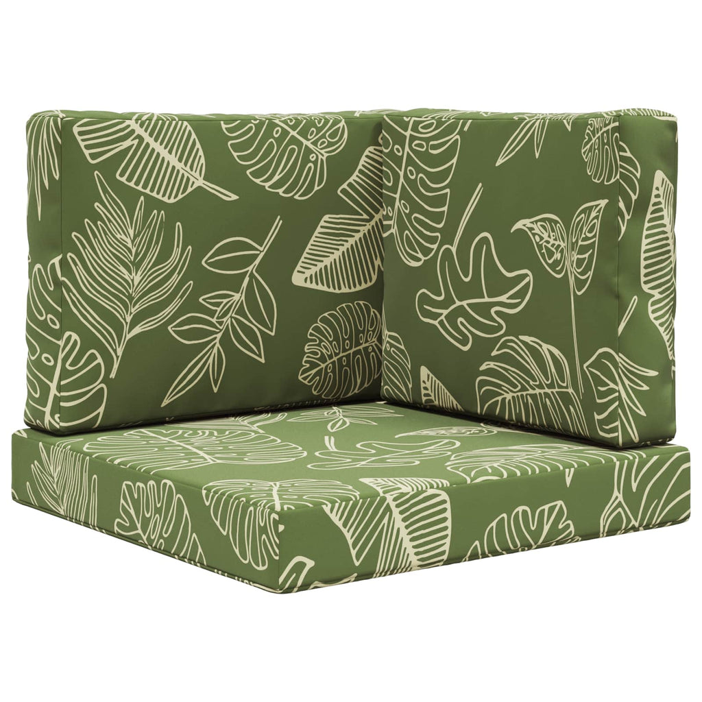 Sofakissen für draußen 3 pcs Blattdesign Polyester