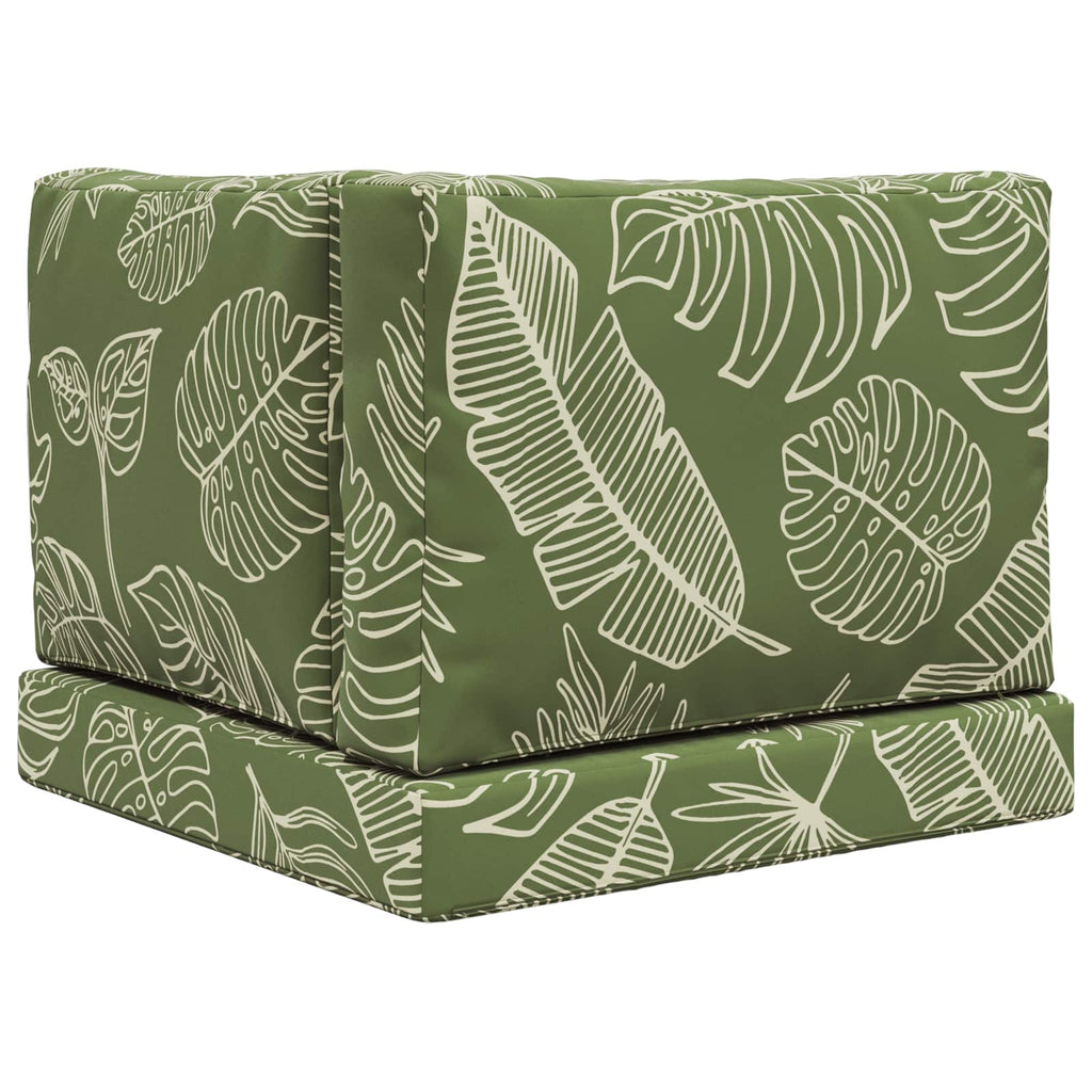 Sofakissen für draußen 3 pcs Blattdesign Polyester
