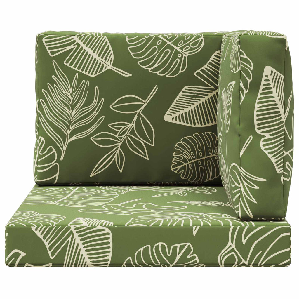 Sofakissen für draußen 3 pcs Blattdesign Polyester