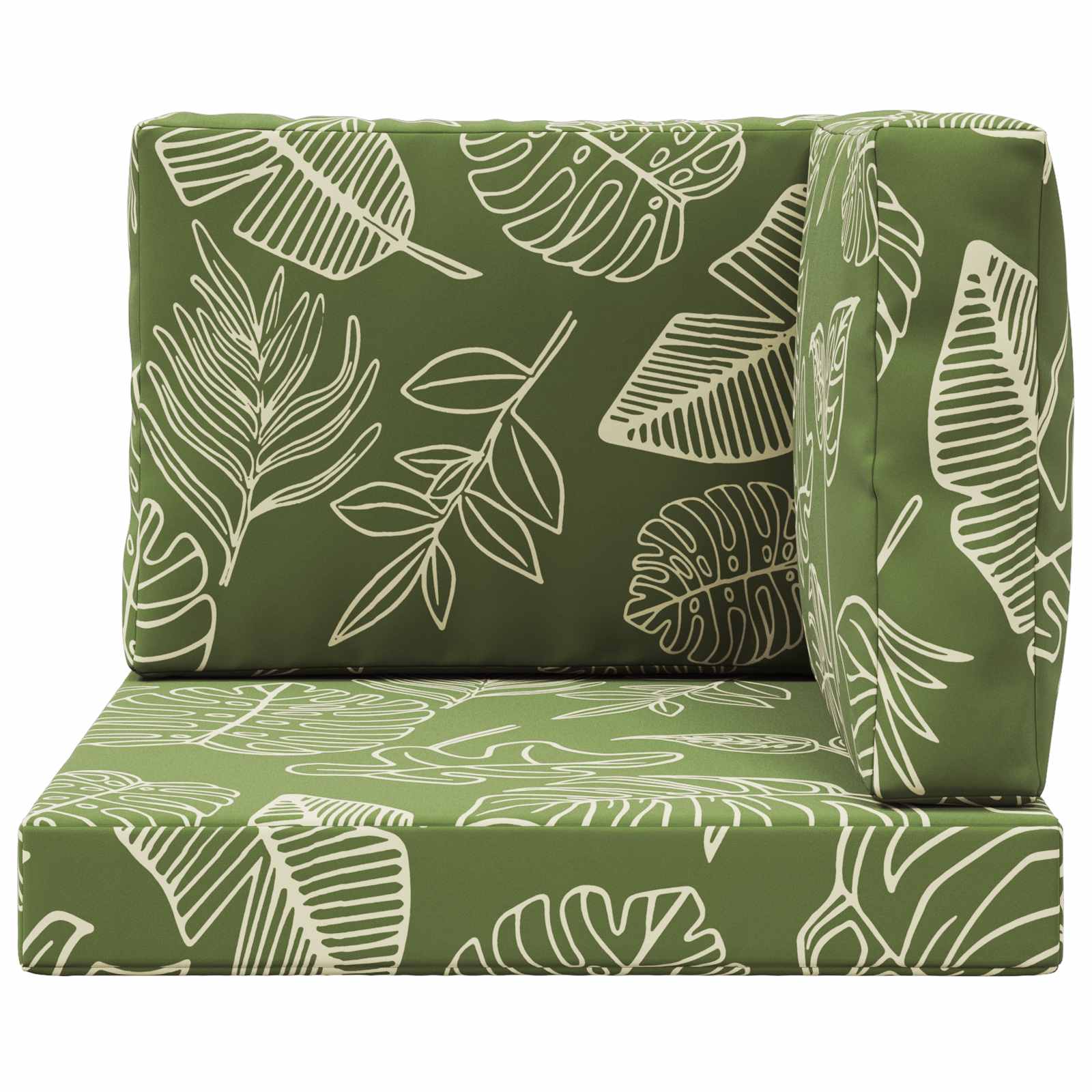 Sofakissen für draußen 3 pcs Blattdesign Polyester