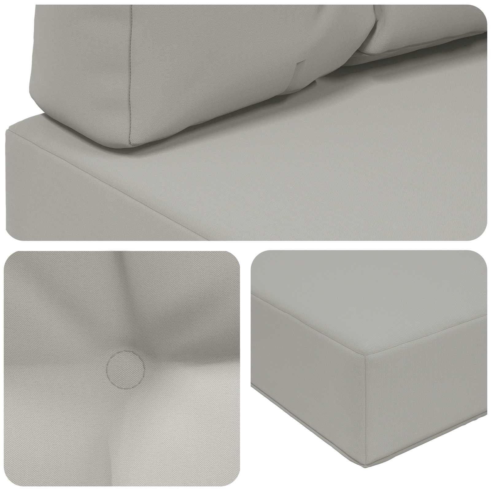 Sofakissen für draußen 3 pcs Grau Polyester