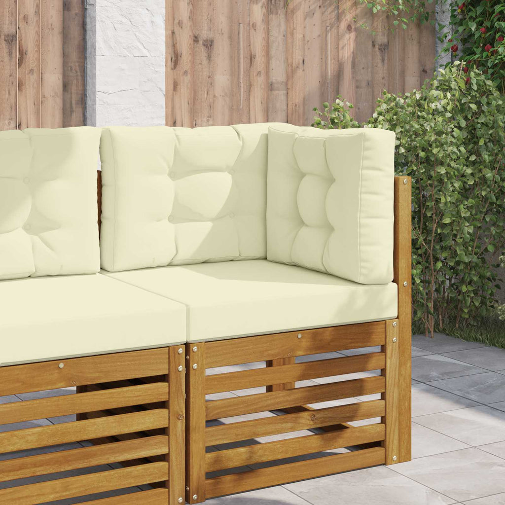 Sofakissen für draußen 3 pcs Creme Polyester