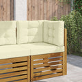 Sofakissen für draußen 3 pcs Creme Polyester
