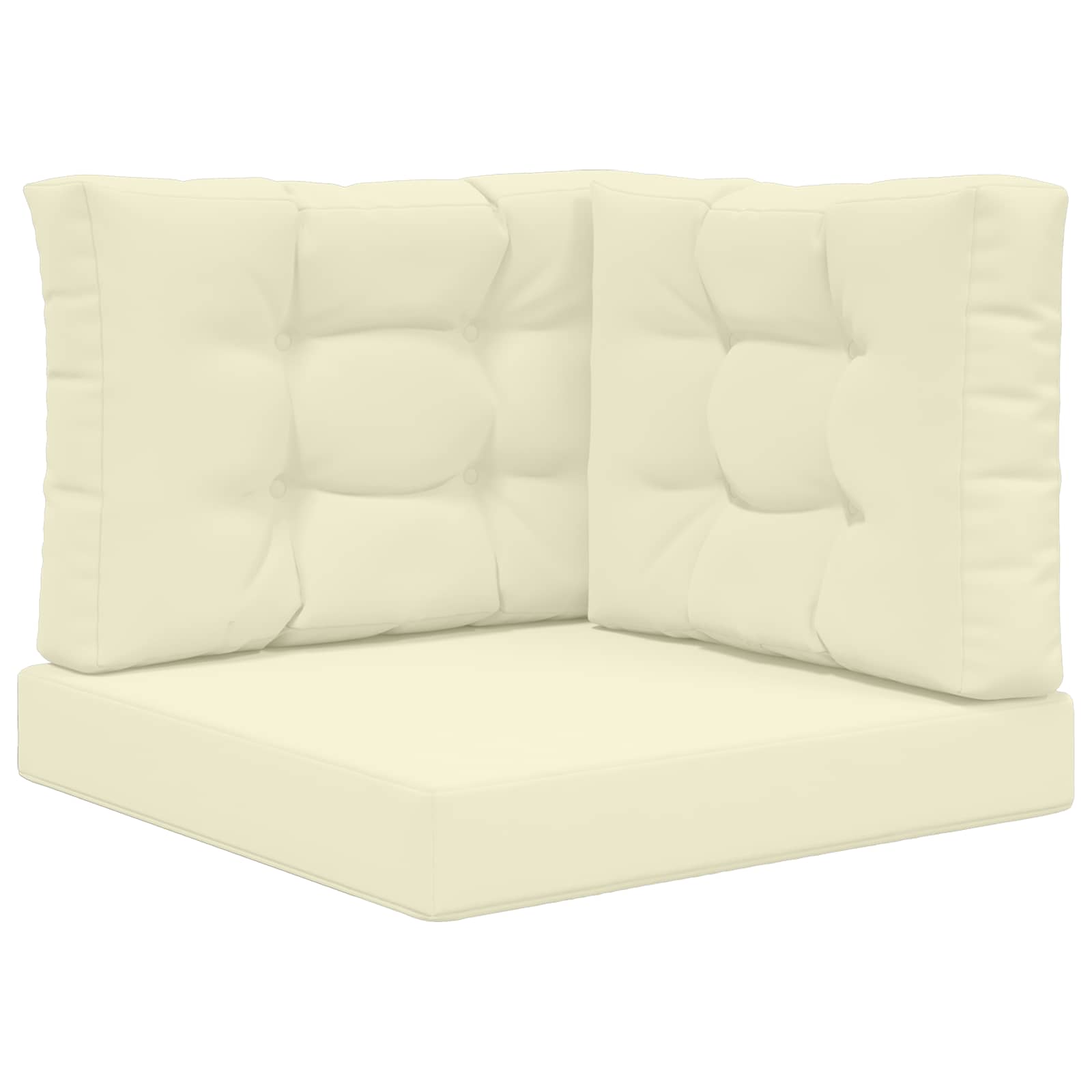Sofakissen für draußen 3 pcs Creme Polyester