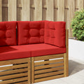 Sofakissen für draußen 3 pcs Rot Polyester