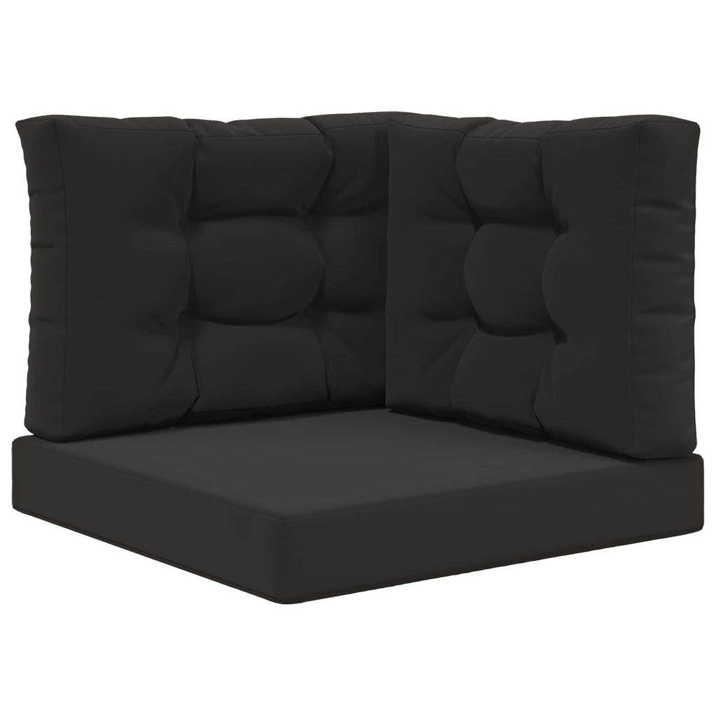 Sofakissen für draußen 3 pcs Schwarz Polyester