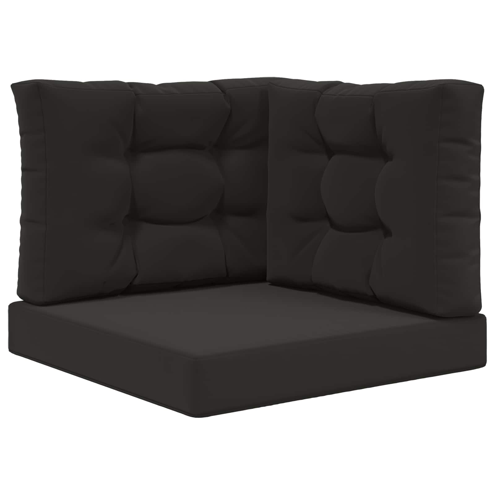 Sofakissen für draußen 3 pcs Schwarz Polyester