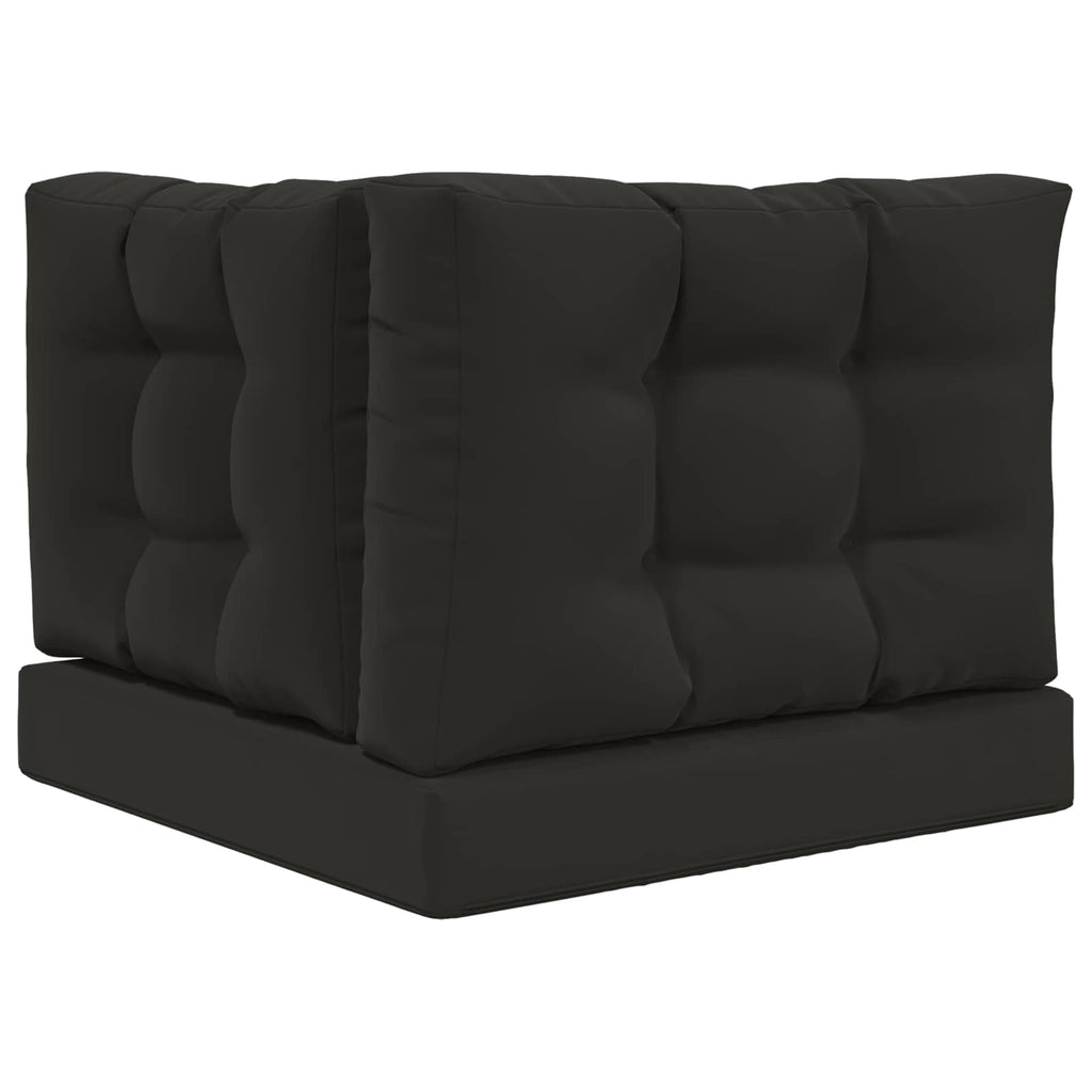 Sofakissen für draußen 3 pcs Schwarz Polyester