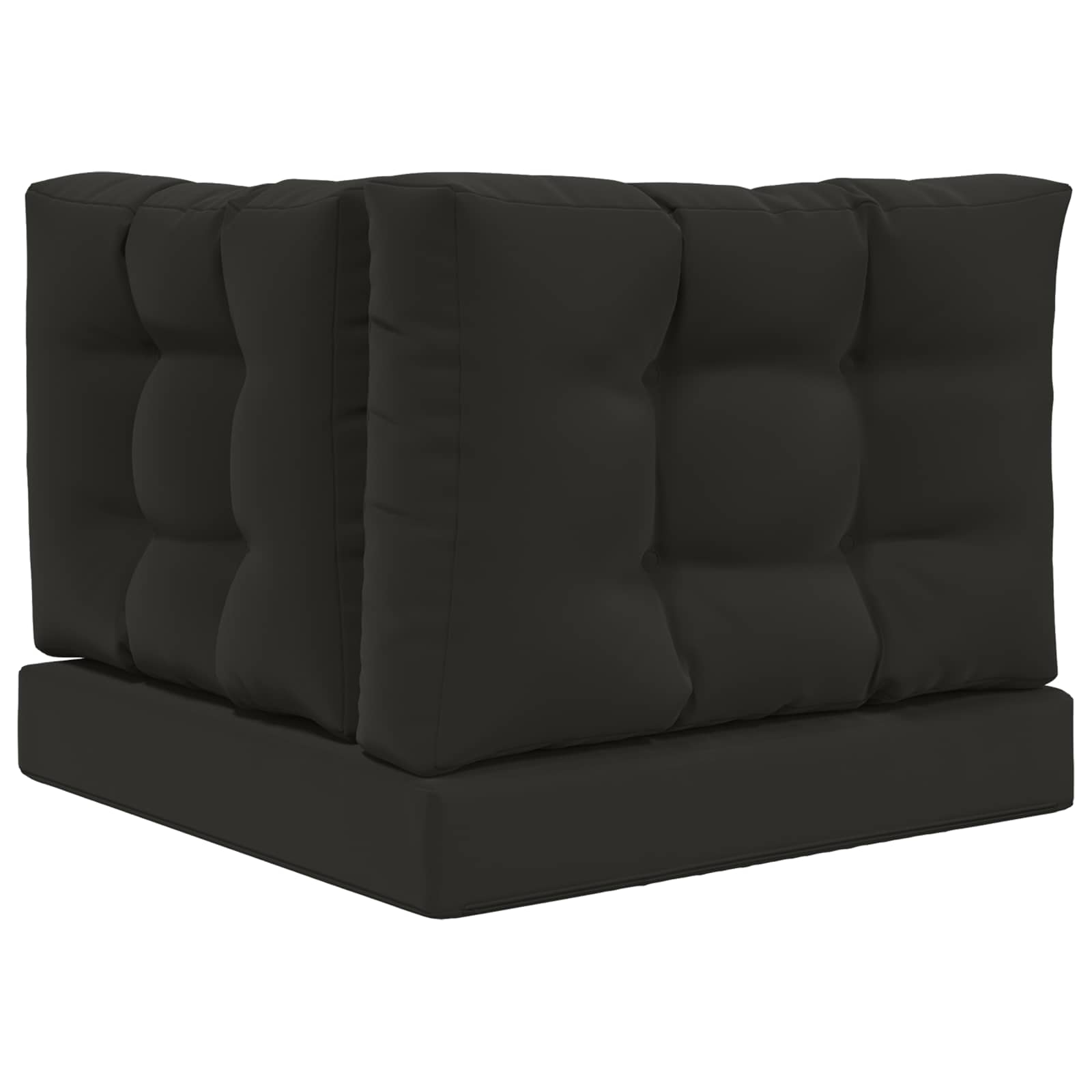 Sofakissen für draußen 3 pcs Schwarz Polyester