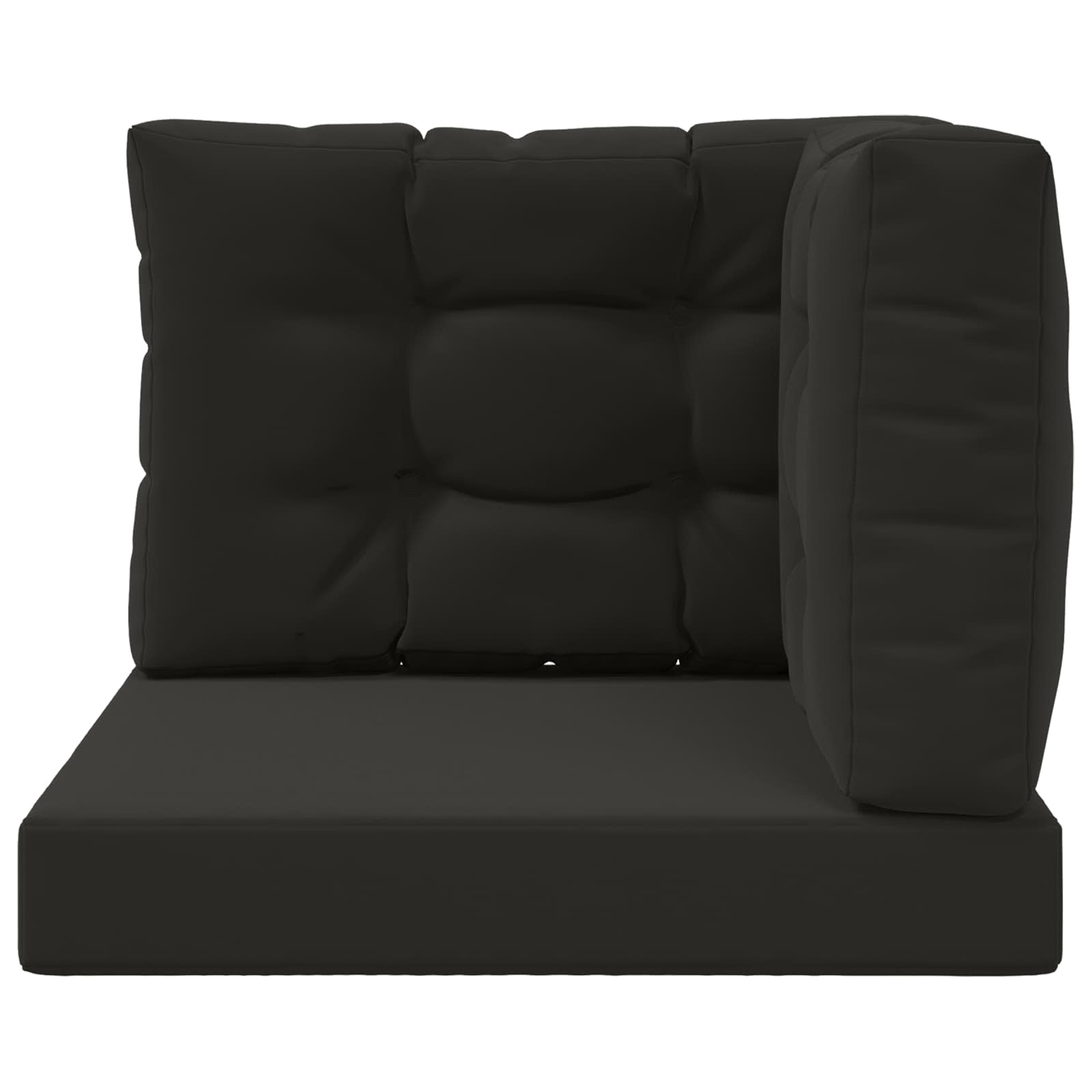 Sofakissen für draußen 3 pcs Schwarz Polyester