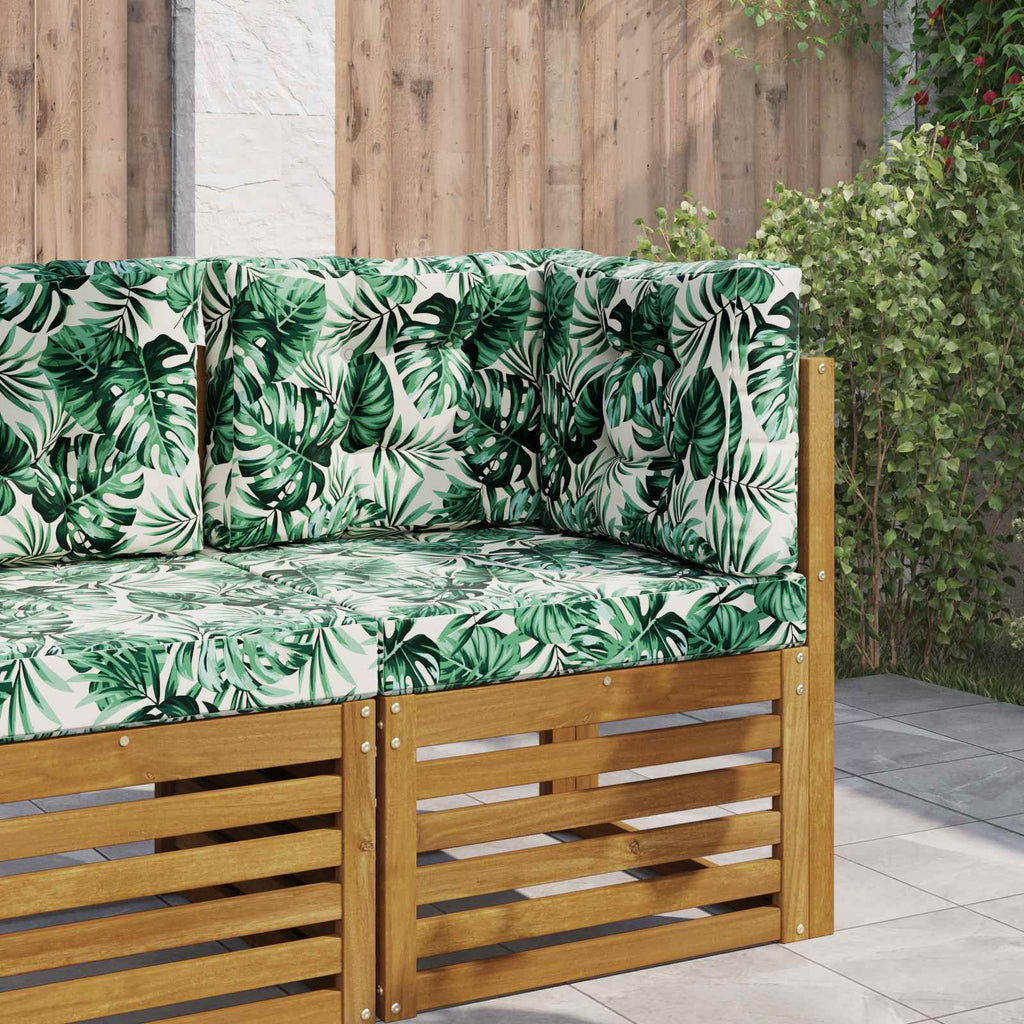 Sofakissen für draußen 3 pcs Blattmuster Polyester