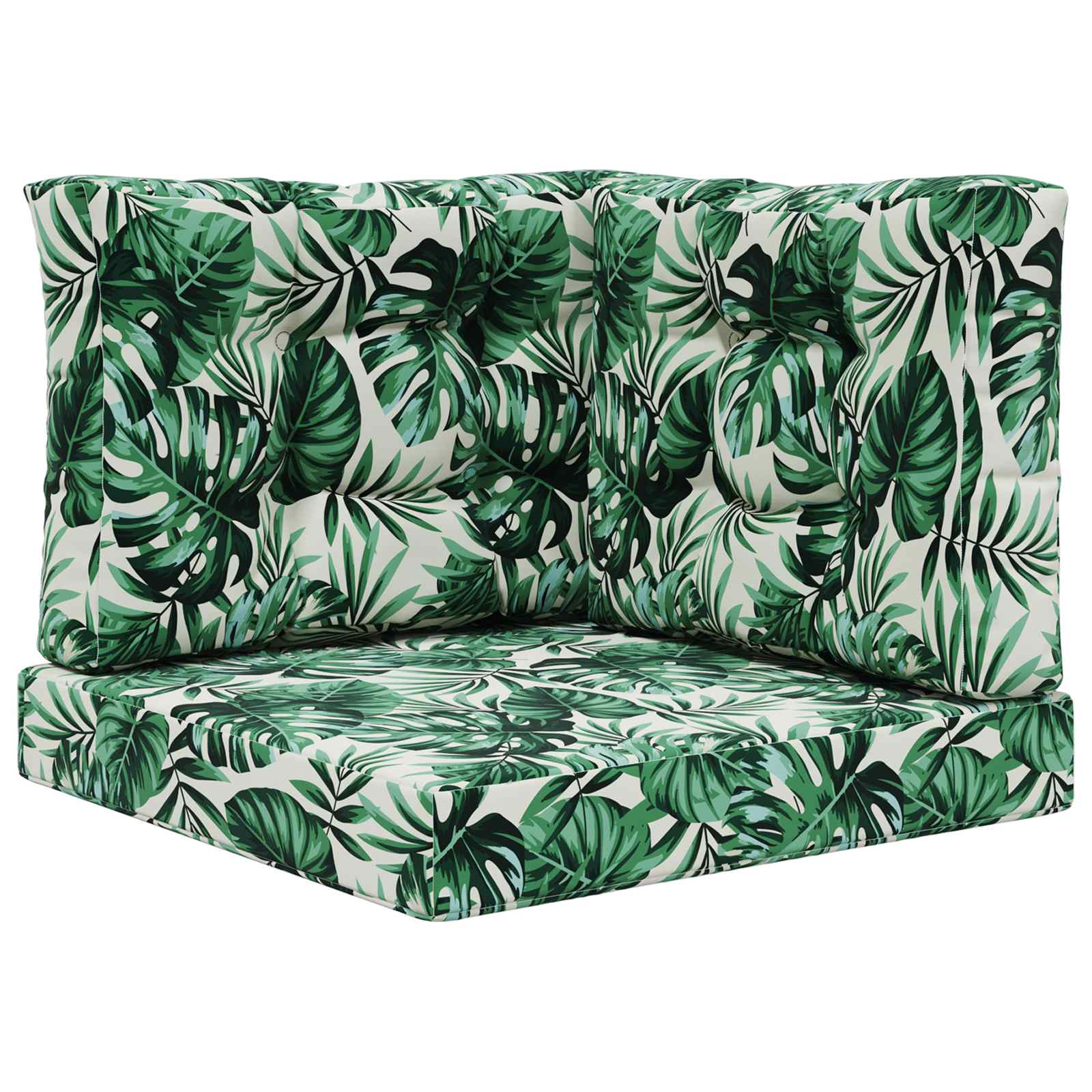 Sofakissen für draußen 3 pcs Blattmuster Polyester