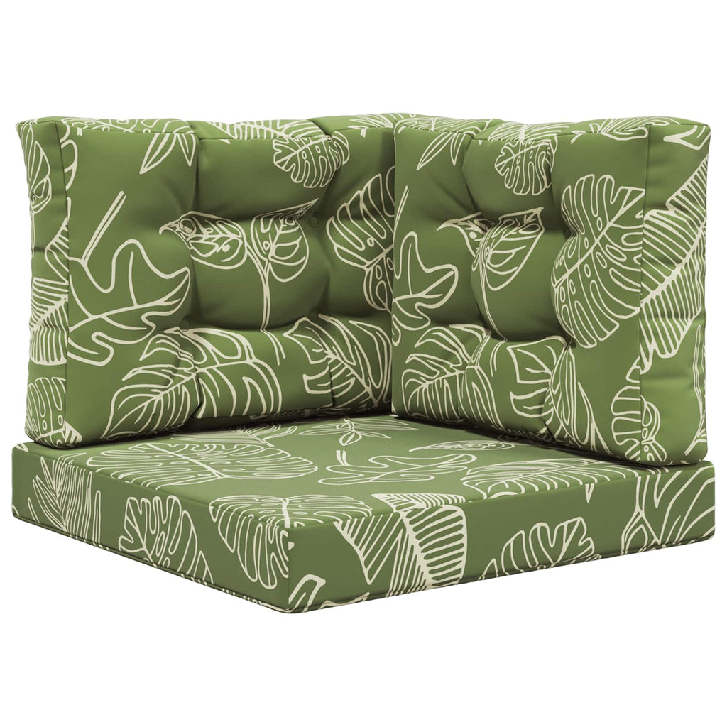 Sofakissen für draußen 3 pcs Blattdesign Polyester