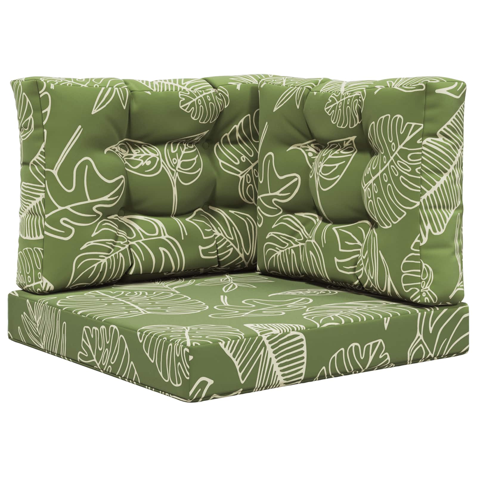 Sofakissen für draußen 3 pcs Blattdesign Polyester