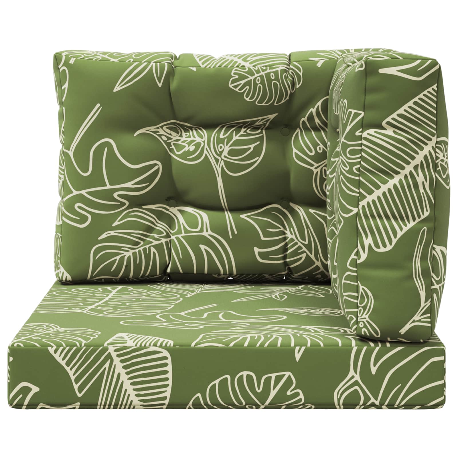 Sofakissen für draußen 3 pcs Blattdesign Polyester