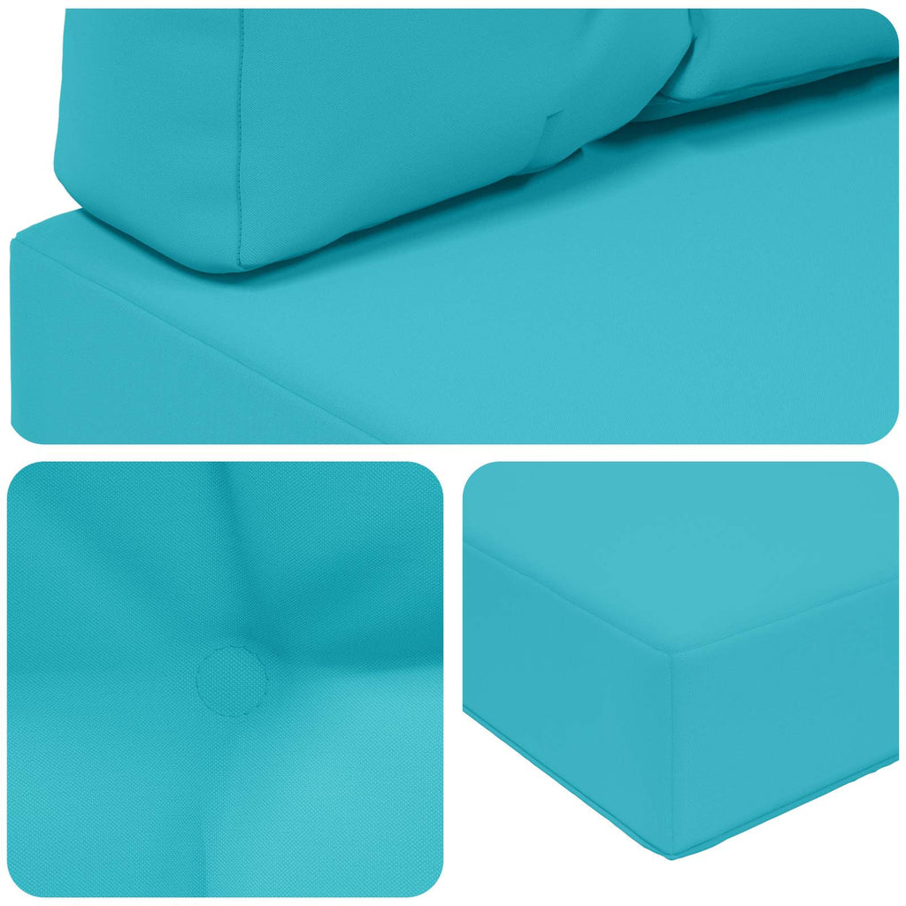 Sofakissen für draußen 3 pcs Türkis Polyester