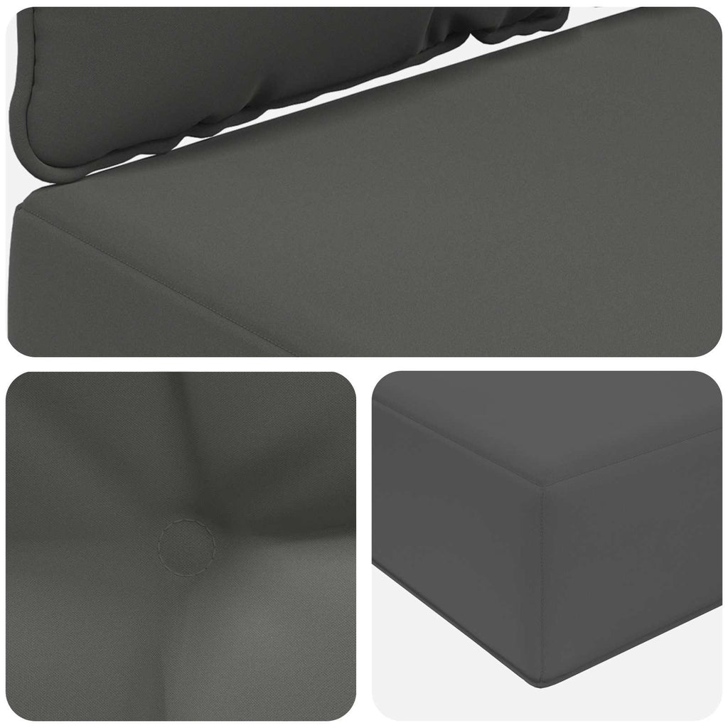 Sofakissen für draußen 2 pcs Anthrazit Polyester