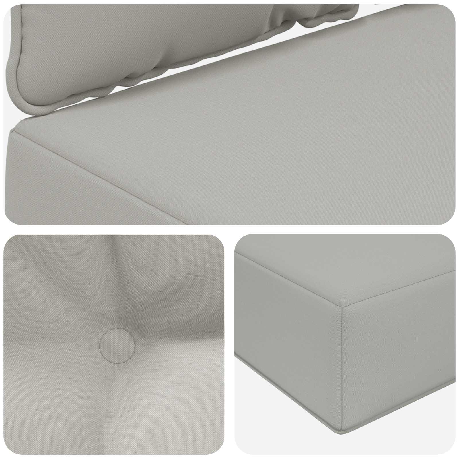 Sofakissen für draußen 2 pcs Grau Polyester
