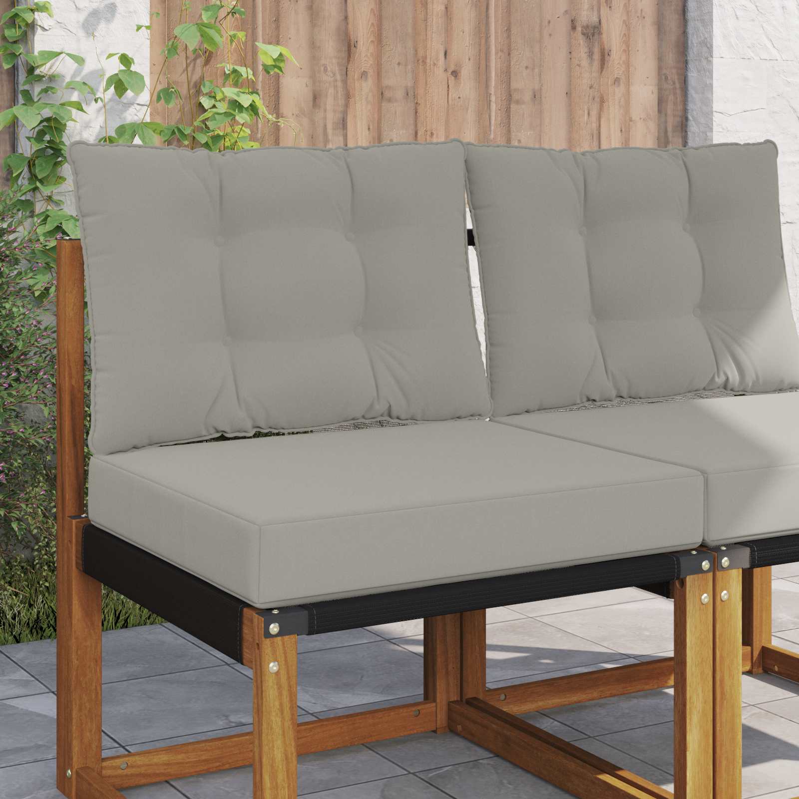 Sofakissen für draußen 2 pcs Grau Polyester