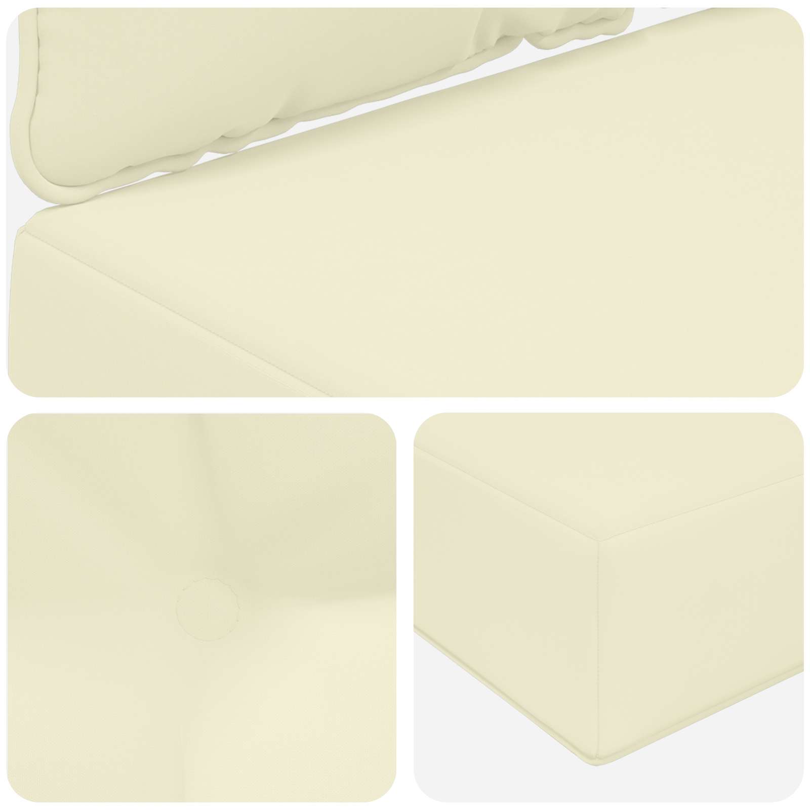 Sofakissen für draußen 2 pcs Creme Polyester