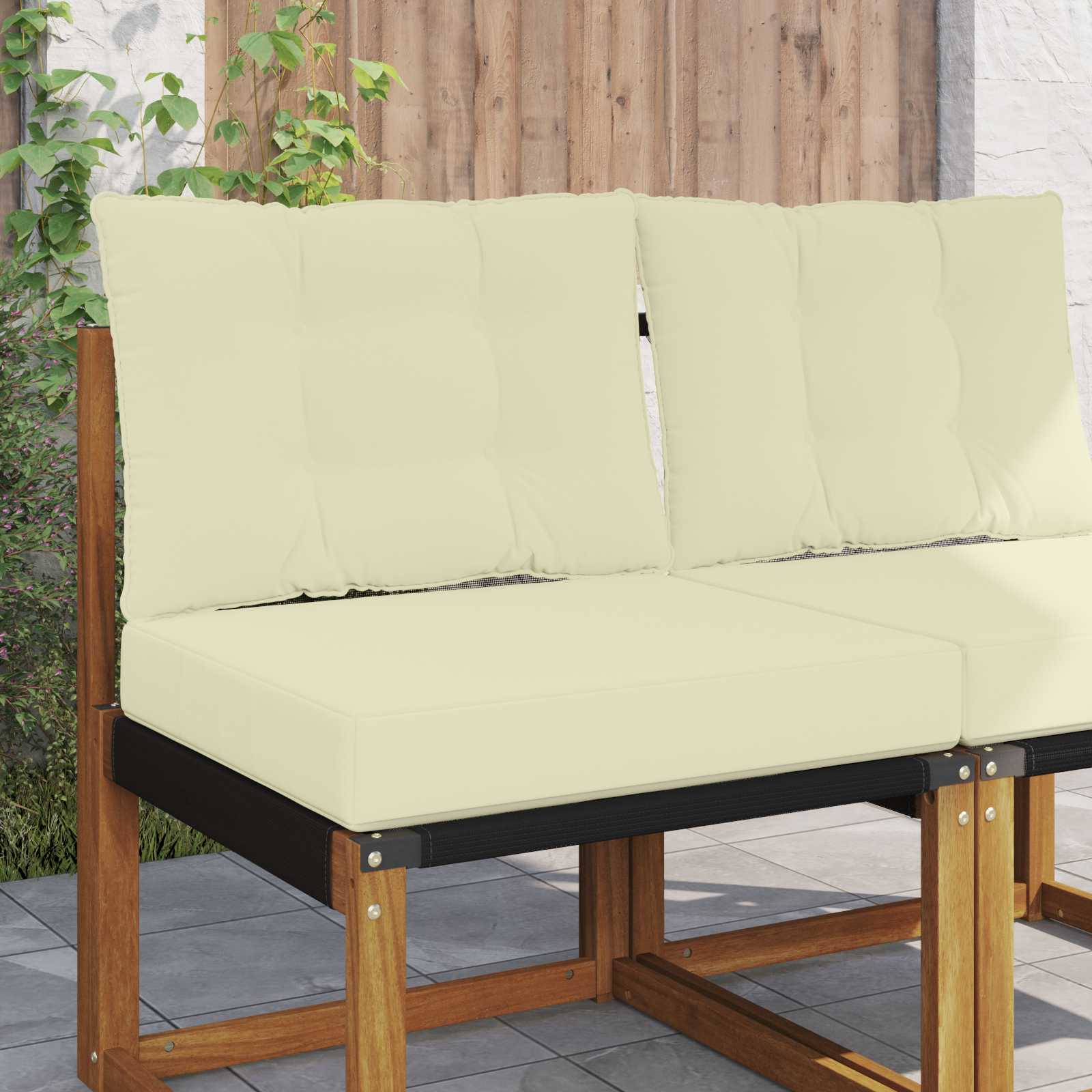 Sofakissen für draußen 2 pcs Creme Polyester