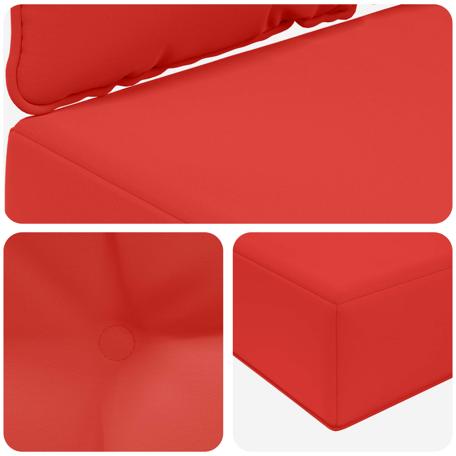 Sofakissen für draußen 2 pcs Rot Polyester