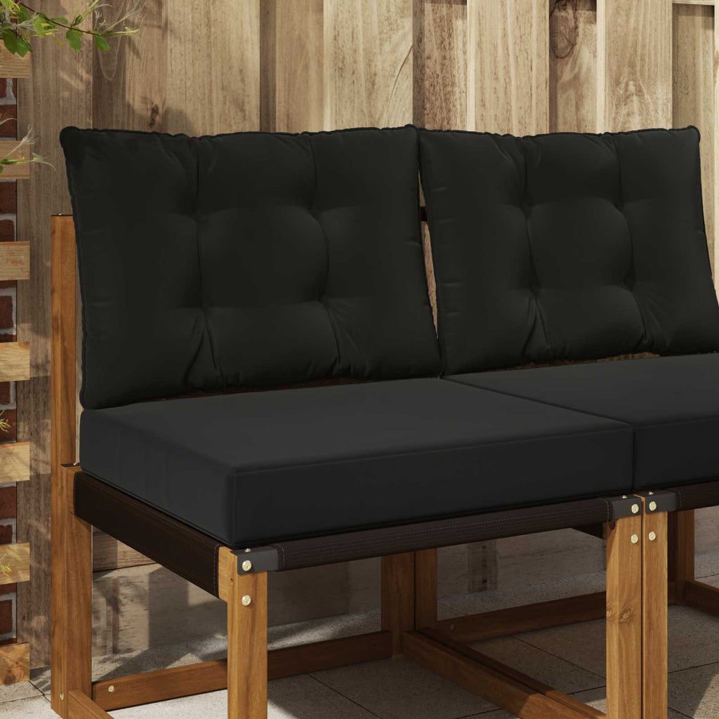 Sofakissen für draußen 2 pcs Schwarz Polyester