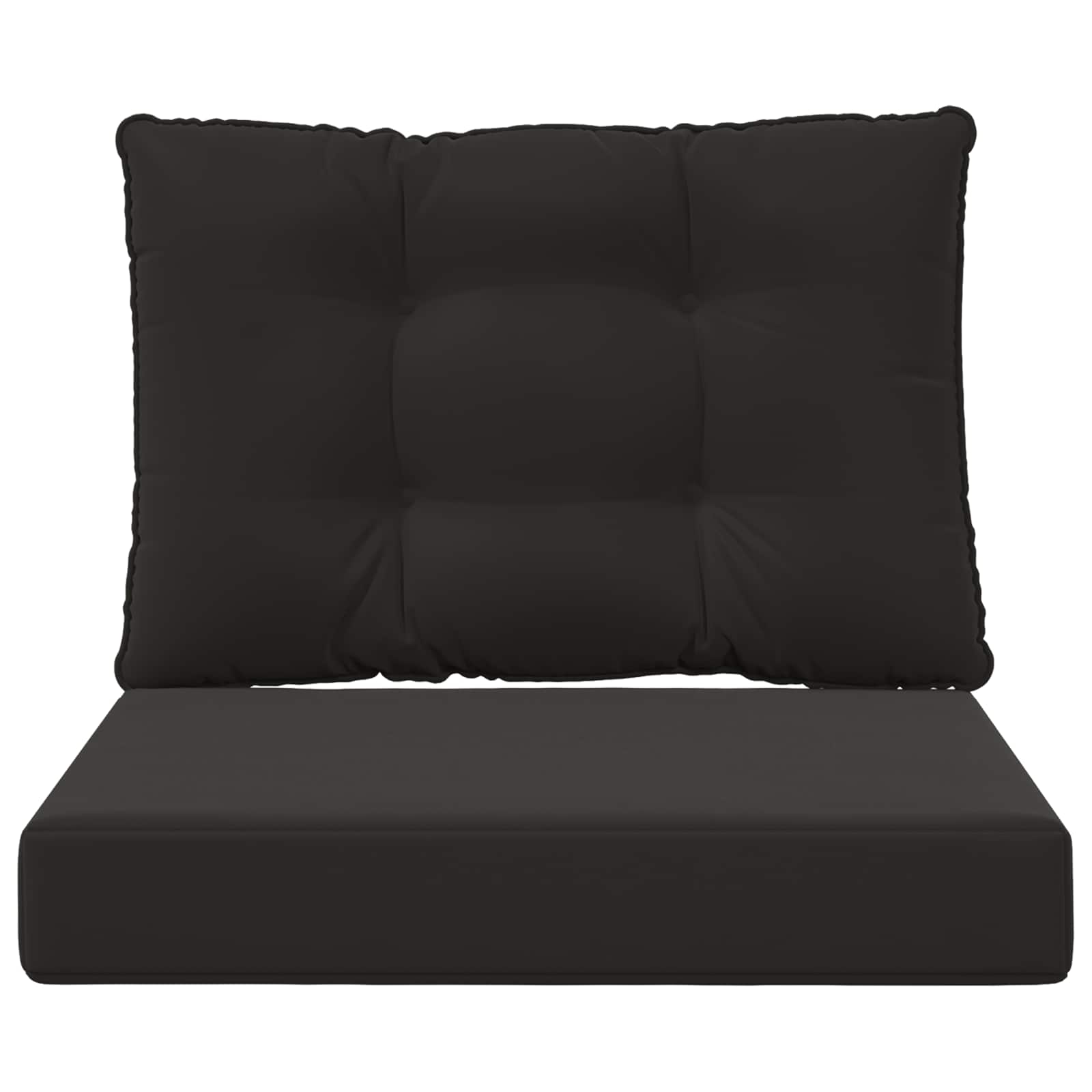 Sofakissen für draußen 2 pcs Schwarz Polyester