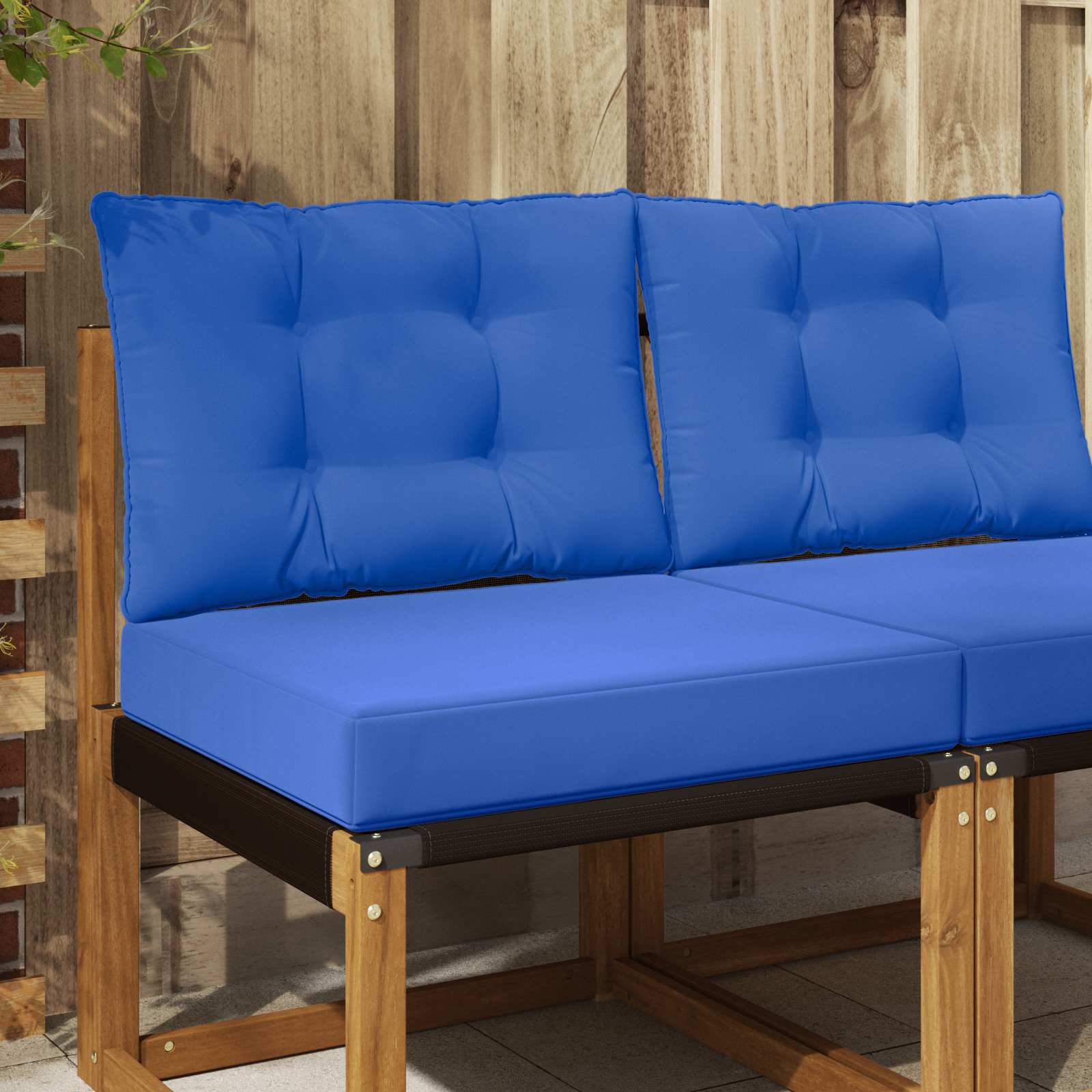 Sofakissen für draußen 2 pcs Königsblau Polyester
